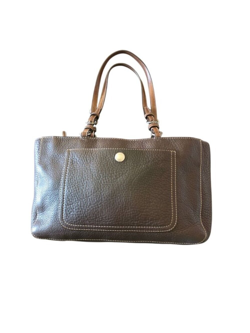 Vintage Coach Chelsea Brown Pebbled Leather Tote East West Shoulder F10892 COA - Picture 15 of 16